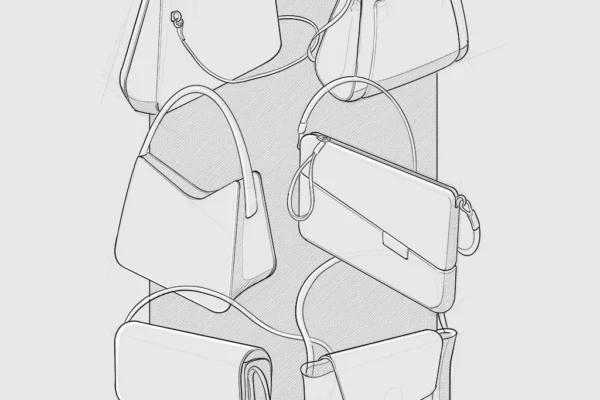 Handbag-Concepts Concept sketch of handbags by Evan Thomas