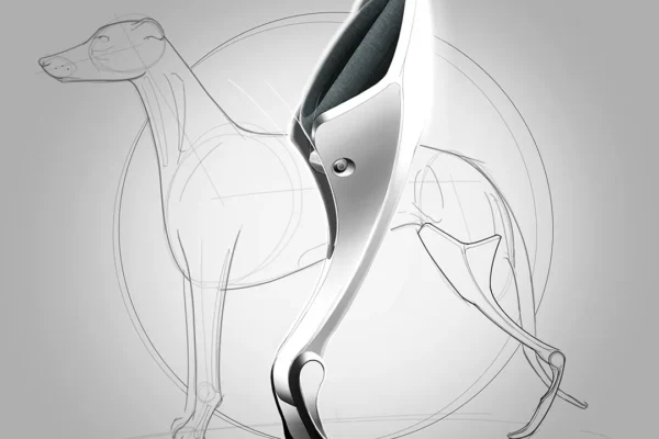 Dog Prosthetic Concept sketch of dog prosthetic leg by Evan Thomas